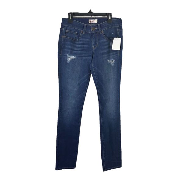SO Women’s Jeans Blue Skinny Stretch Distressed Denim Size S (No Inside Tag) - Picture 1 of 7